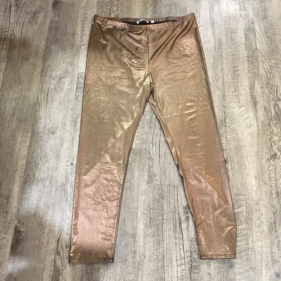 Metallic bronze leggings in size XL with tags - Picture 1 of 3